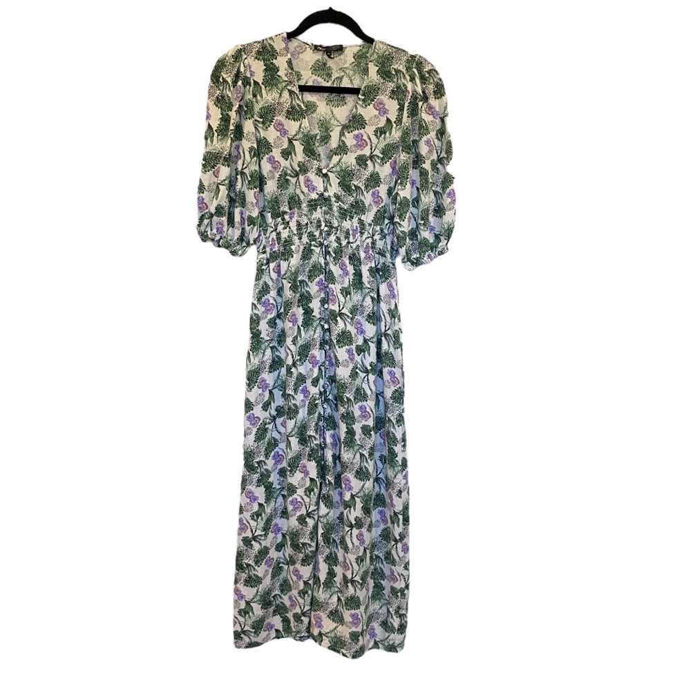 Maje Romantica Floral Print Midi Dress Size 40 - Picture 2 of 12
